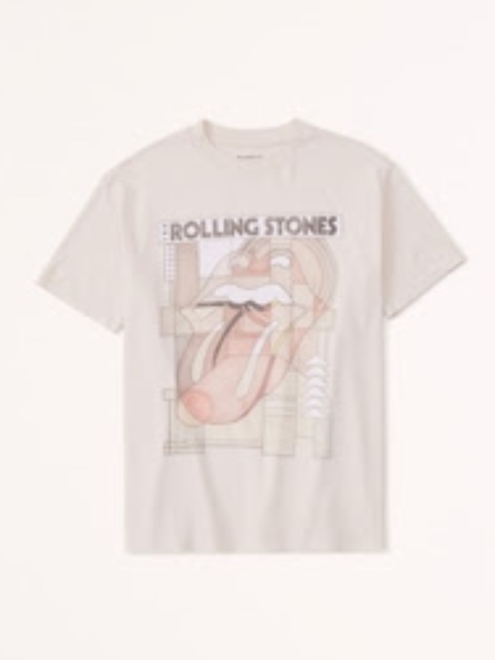Abercrombie Oversized Boyfriend Heavyweight Rolling Stones Graphic Tee - Medium